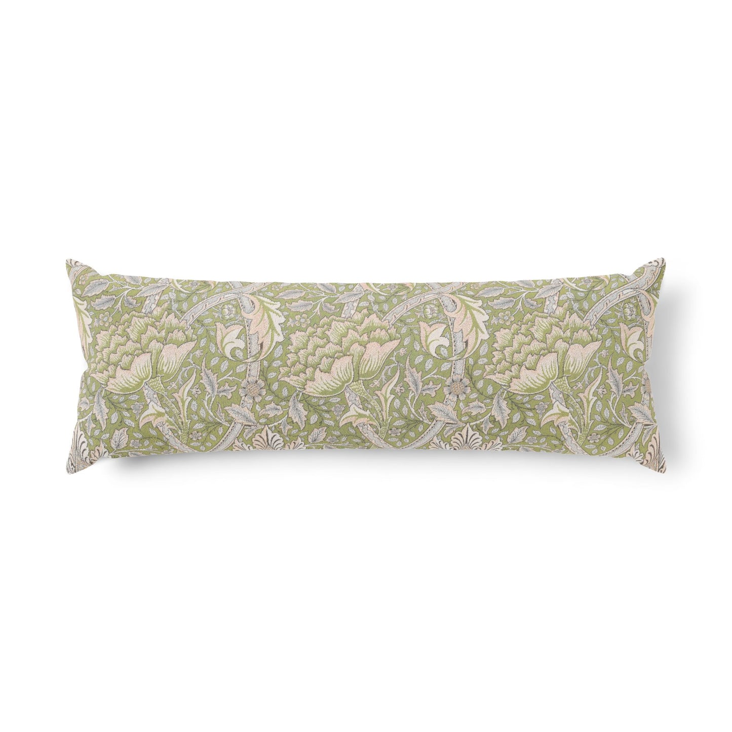 Decorative pillow with floral pattern on a white background