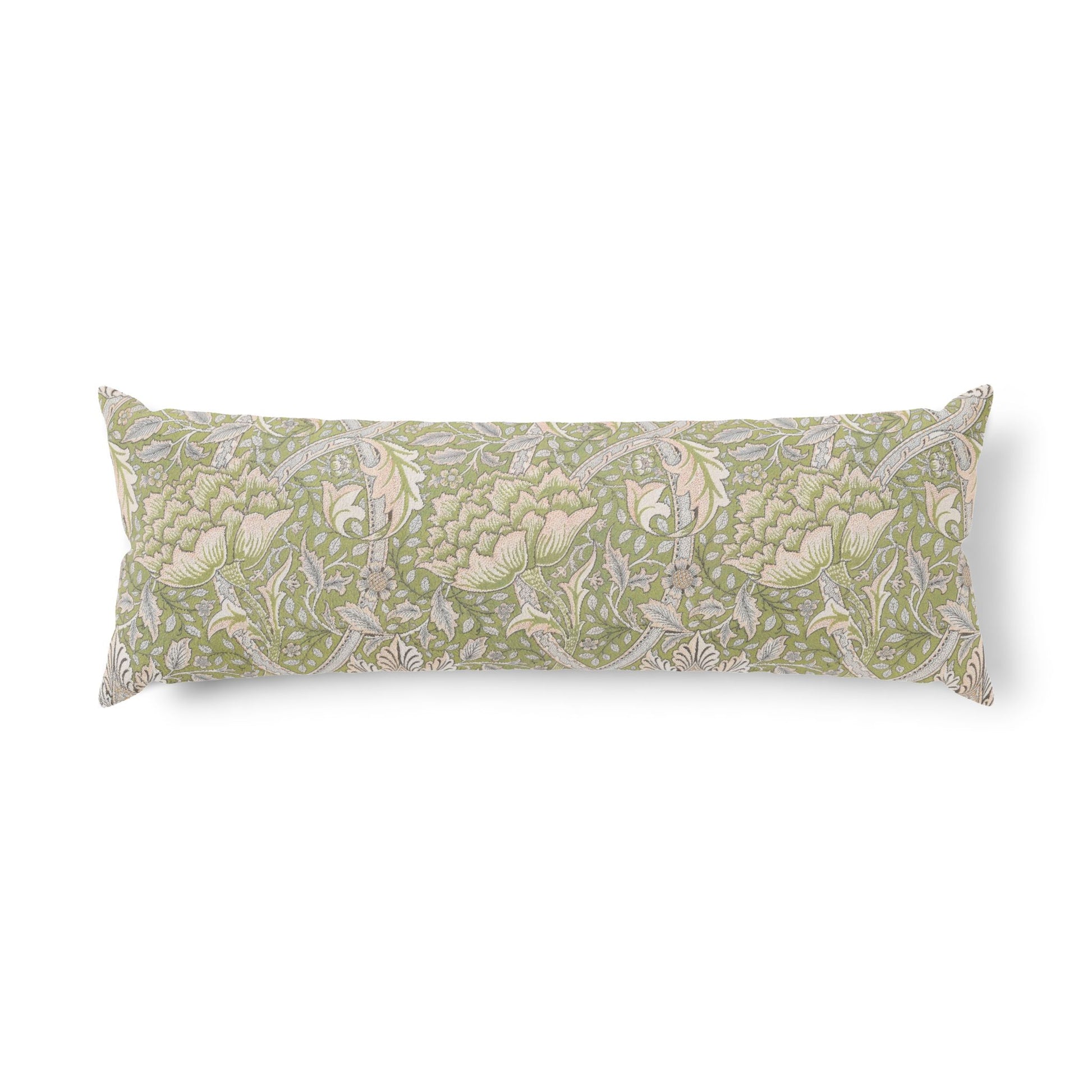 Decorative pillow with floral pattern on a white background