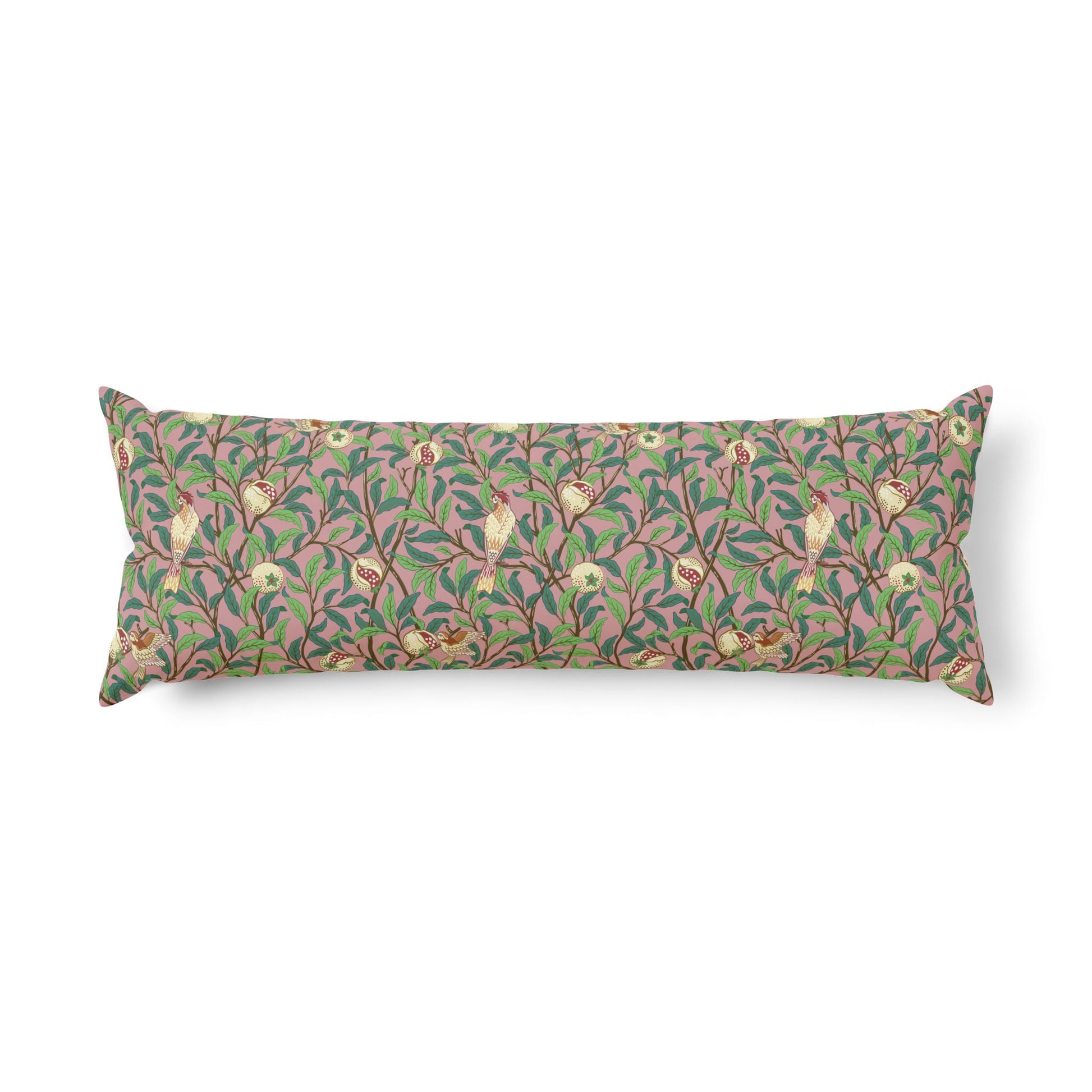 Decorative pillow with floral pattern on a white background