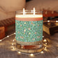 Luxury Scented Candle  in an Arts & Crafts pattern inspired by William Morris & Co and called Bird and Pomegranate Collection (Tiffany Blue)
