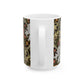 A ceramic mug with a floral pattern inspired by William Morris & Co - Golden Lily Collection in a midnight colour palette.