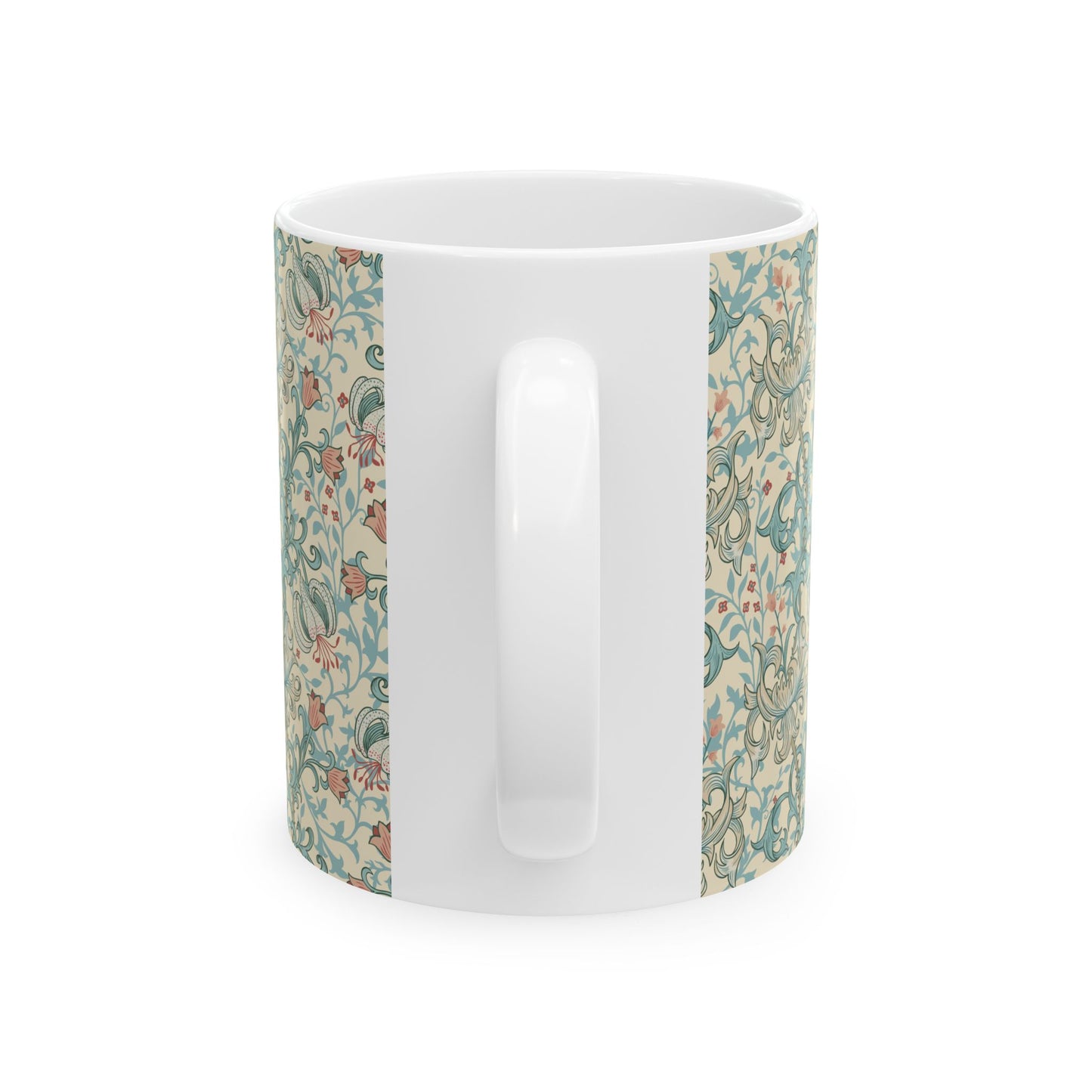 Ceramic Mug in an Arts & Crafts pattern inspired by William Morris & Co called Golden Lily Collection (Mineral)
