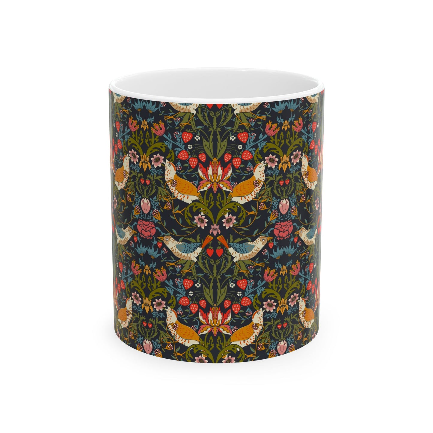 Mug with floral pattern on a white background