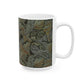 A ceramic mug with a floral pattern inspired by William Morris - Acanthus Collection in a grey colour.