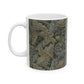 A ceramic mug with a floral pattern inspired by William Morris - Acanthus Collection in a grey colour.