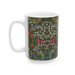 Ceramic Mug designed by William Morris & Co in a green, white and pink floral pattern called Blackthorn Collection
