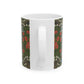 Ceramic Mug designed by William Morris & Co in a green, white and pink floral pattern called Blackthorn Collection