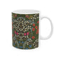 Ceramic Mug designed by William Morris & Co in a green, white and pink floral pattern called Blackthorn Collection