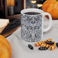 Ceramic Mug designed by William Morris & Co in a grey and white floral pattern called Brer Rabbit Collection (Grey)