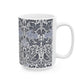 Ceramic Mug designed by William Morris & Co in a grey and white floral pattern called Brer Rabbit Collection (Grey)