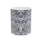 Ceramic Mug designed by William Morris & Co in a grey and white floral pattern called Brer Rabbit Collection (Grey)