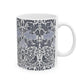Ceramic Mug designed by William Morris & Co in a grey and white floral pattern called Brer Rabbit Collection (Grey)