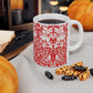 Ceramic Mug inspired by William Morris - Brer Rabbit Collection (Red)
