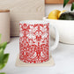 Ceramic Mug inspired by William Morris - Brer Rabbit Collection (Red)