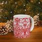 Ceramic Mug inspired by William Morris - Brer Rabbit Collection (Red)