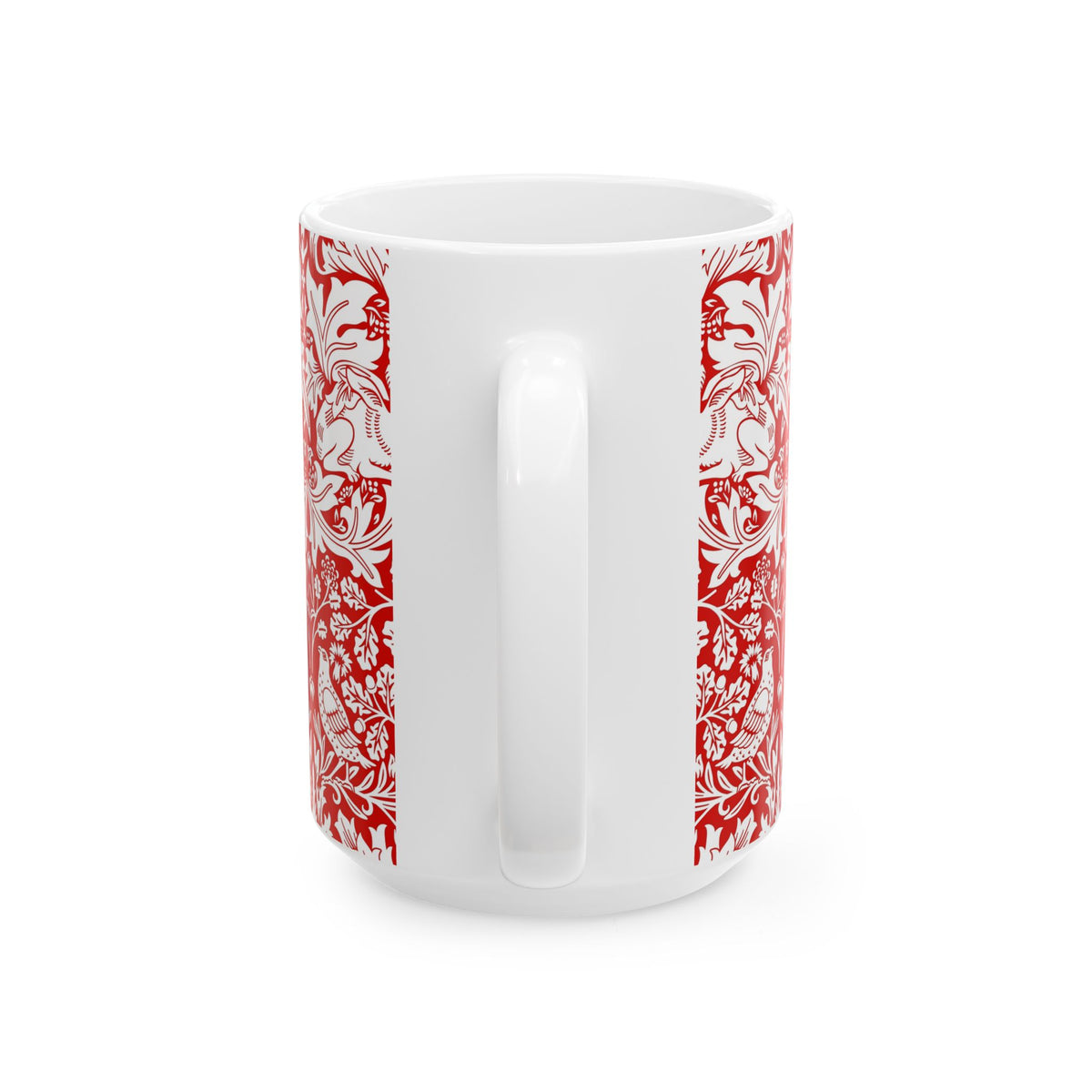 Ceramic Mug inspired by William Morris - Brer Rabbit Collection (Red)