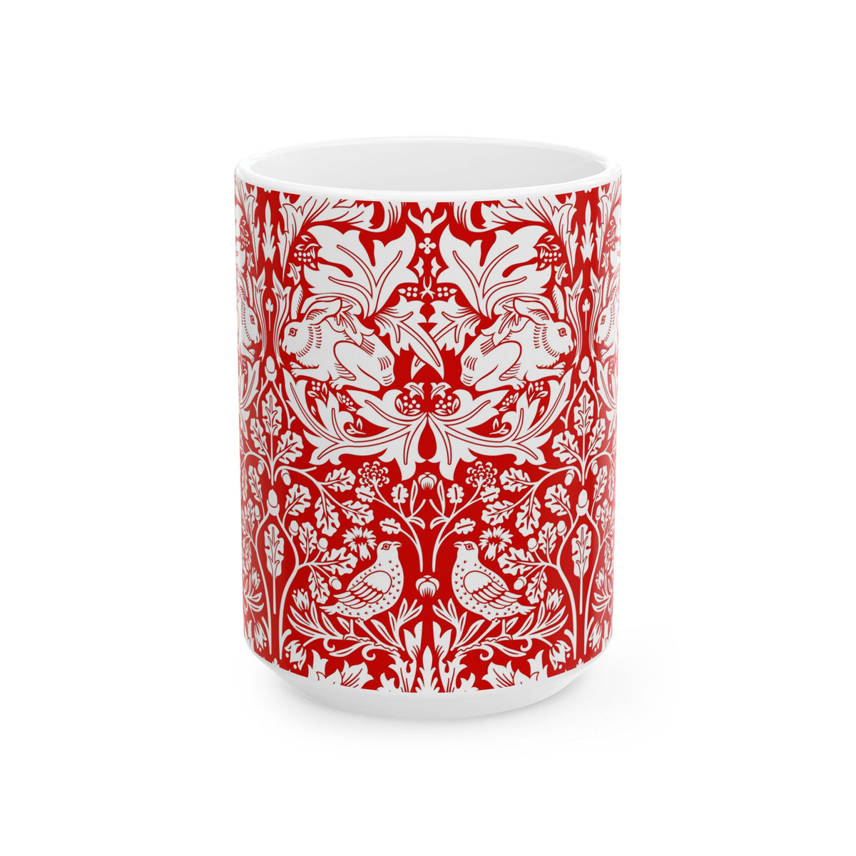 Ceramic Mug inspired by William Morris - Brer Rabbit Collection (Red)