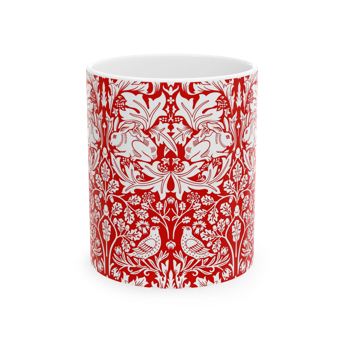 Ceramic Mug inspired by William Morris - Brer Rabbit Collection (Red)