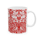 Ceramic Mug inspired by William Morris - Brer Rabbit Collection (Red)