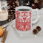 Ceramic Mug inspired by William Morris - Brer Rabbit Collection (Red)