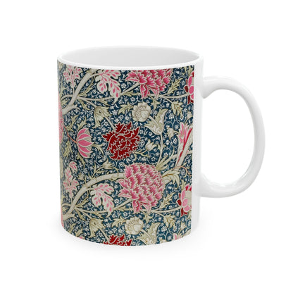 A ceramic mug with a floral pattern inspired by William Morris - Cray Collection.