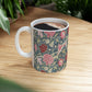 A ceramic mug with a floral pattern inspired by William Morris - Cray Collection.