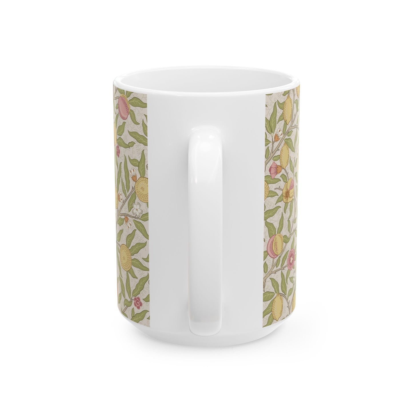 Ceramic Mug inspired by William Morris - Four Fruits Collection (Sand)