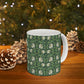 Ceramic Mug in an Arts & Crafts pattern inspired by William Morris & Co called Pimpernel Collection (Green)