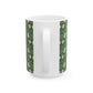 Ceramic Mug in an Arts & Crafts pattern inspired by William Morris & Co called Pimpernel Collection (Green)