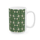 Ceramic Mug in an Arts & Crafts pattern inspired by William Morris & Co called Pimpernel Collection (Green)
