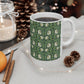 Ceramic Mug in an Arts & Crafts pattern inspired by William Morris & Co called Pimpernel Collection (Green)