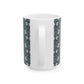 A ceramic mug with a floral pattern inspired by William Morris - Pimpernel Collection in a slate colour.