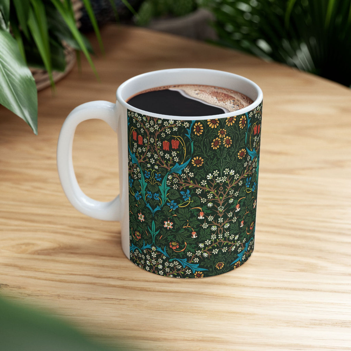 Ceramic Mug inspired by William Morris - Tulip Collection (Red)