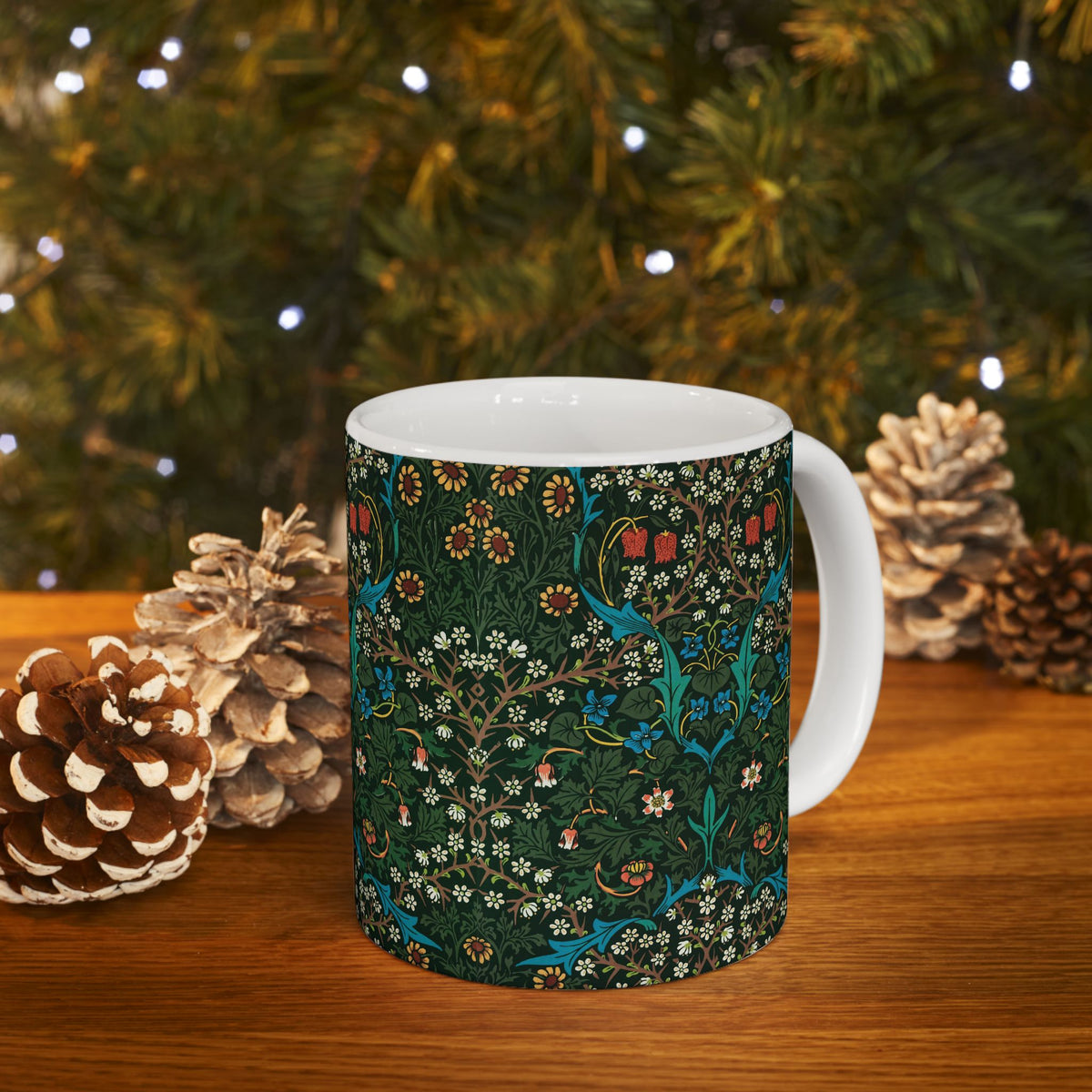 Ceramic Mug inspired by William Morris - Tulip Collection (Red)