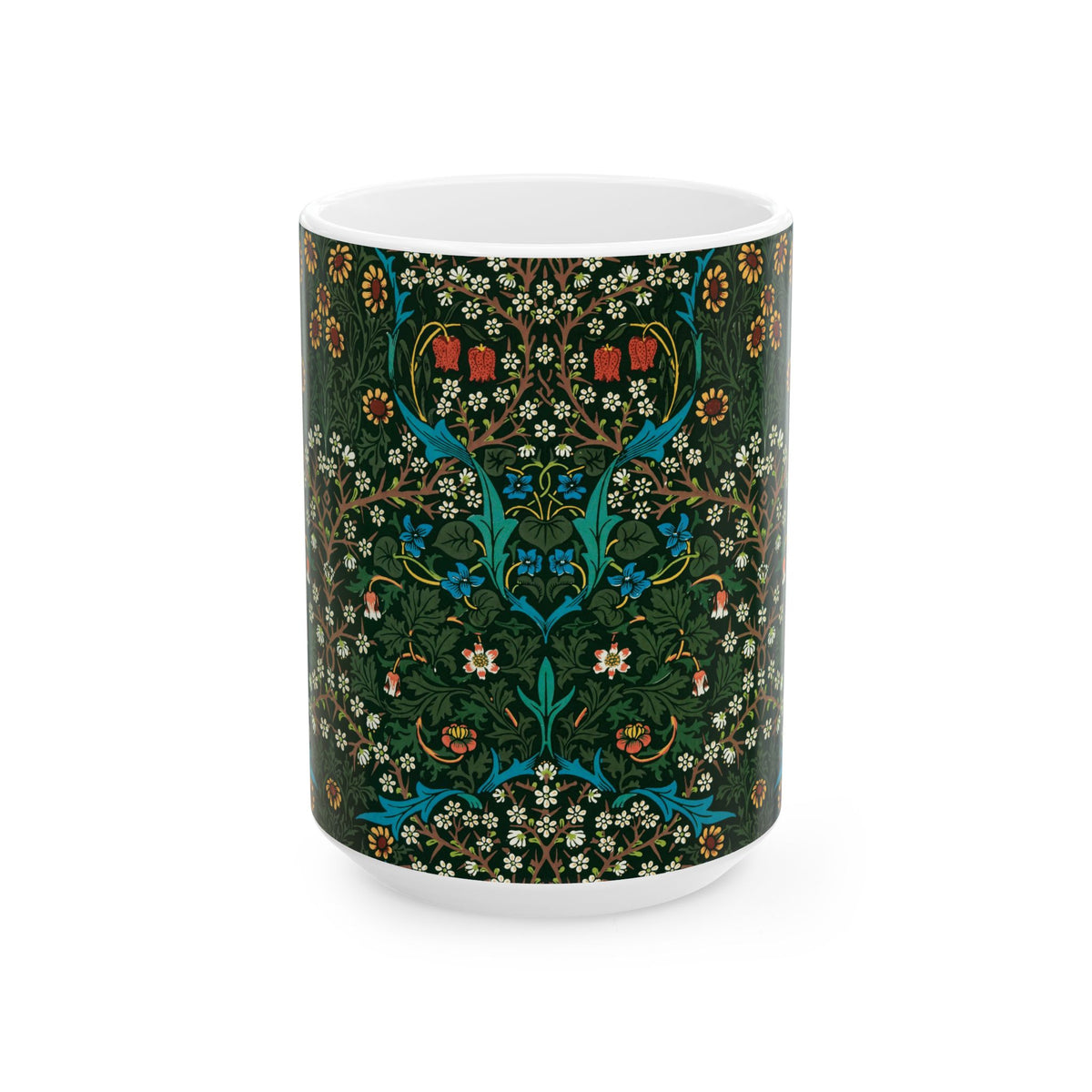 Ceramic Mug inspired by William Morris - Tulip Collection (Red)
