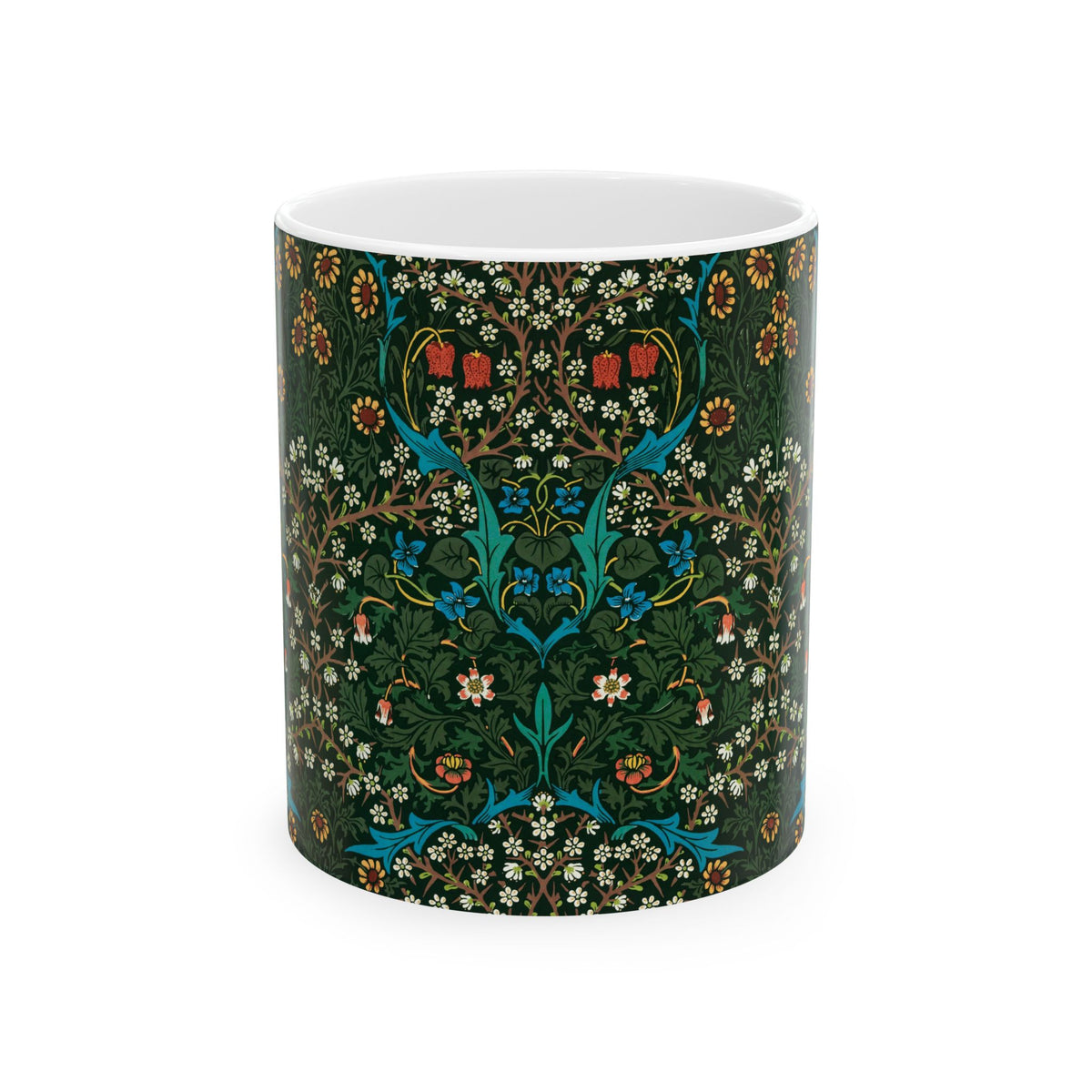 Ceramic Mug inspired by William Morris - Tulip Collection (Red)