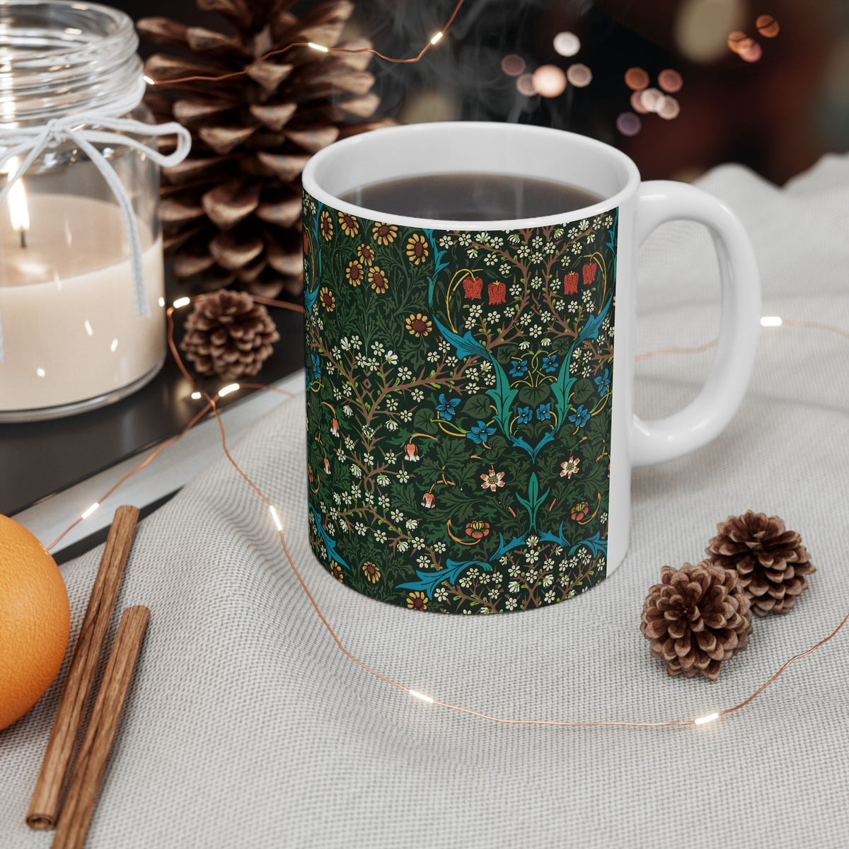 Ceramic Mug inspired by William Morris - Tulip Collection (Red)