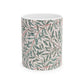 Ceramic Mug designed by William Morris & Co in a green and white floral pattern called Willow Bough Collection