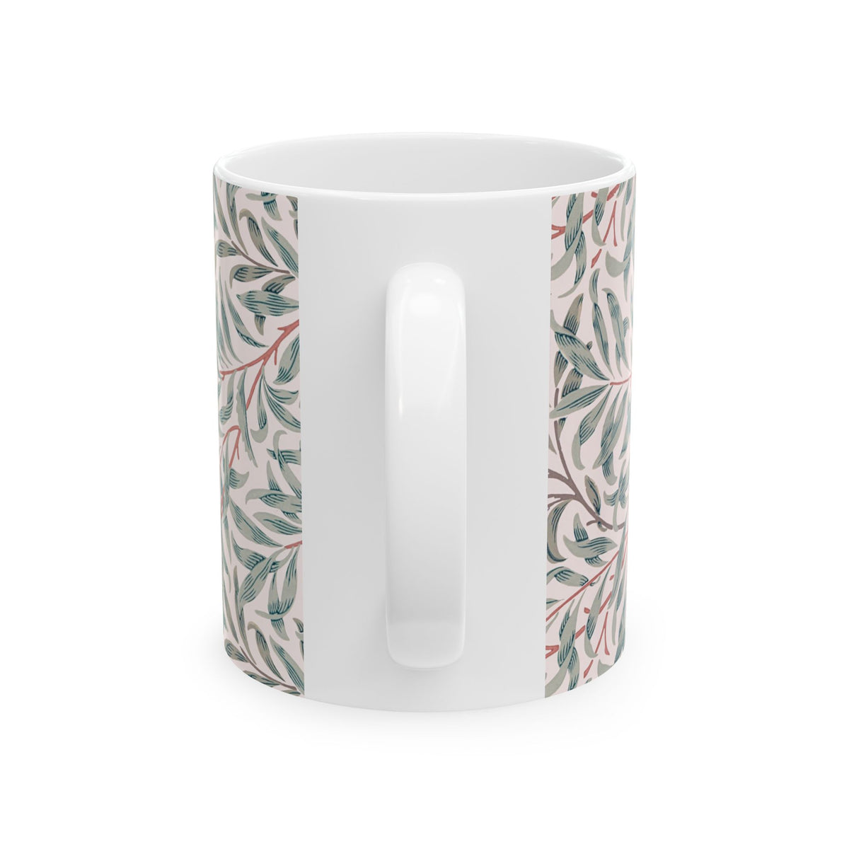 Ceramic Mug designed by William Morris & Co in a green and white floral pattern called Willow Bough Collection