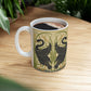 Ceramic Mug in an Arts & Crafts pattern inspired by William Morris & Co with a pattern by Walter Crane called Black Swan Collection (Cygnus Aatratus)