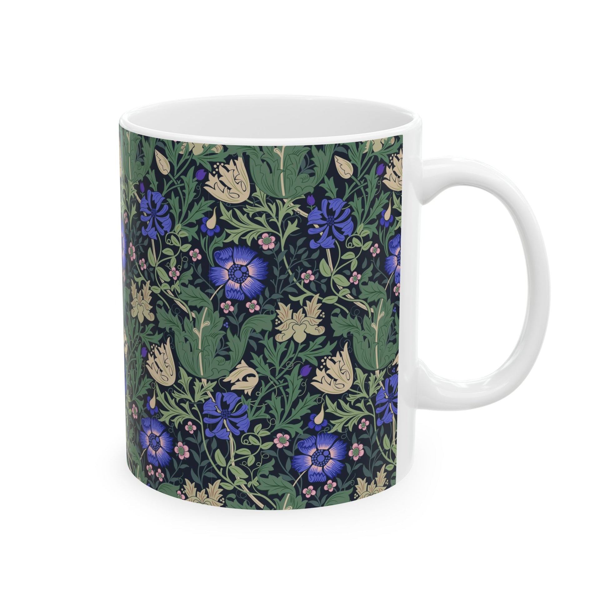 Ceramic Mug inspired by William Morris in an Arts & Crafts pattern called Compton Collection (Bluebell Cottage)