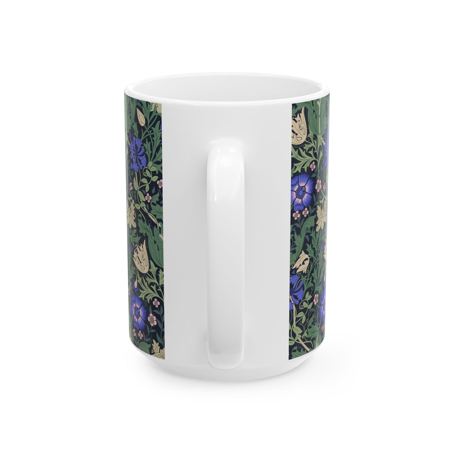 Ceramic Mug inspired by William Morris in an Arts & Crafts pattern called Compton Collection (Bluebell Cottage)