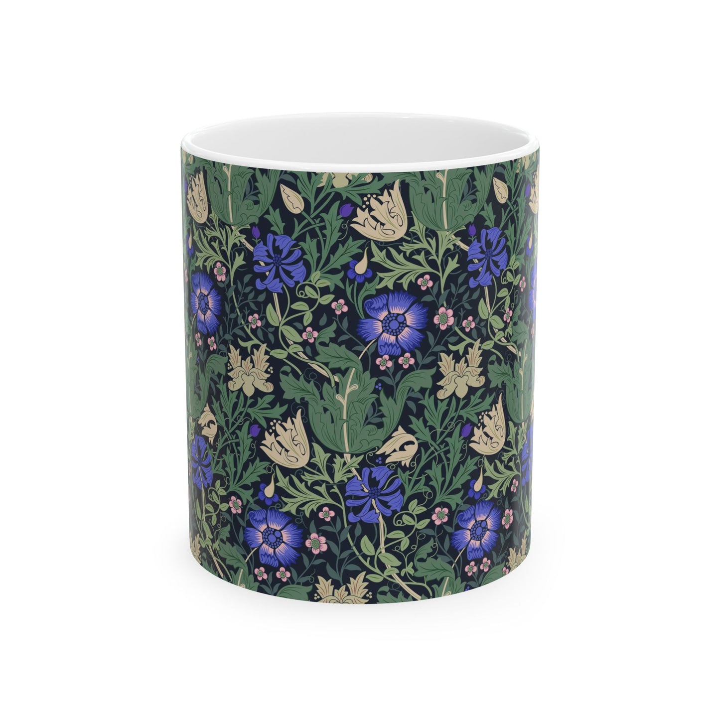 Ceramic Mug inspired by William Morris in an Arts & Crafts pattern called Compton Collection (Bluebell Cottage)