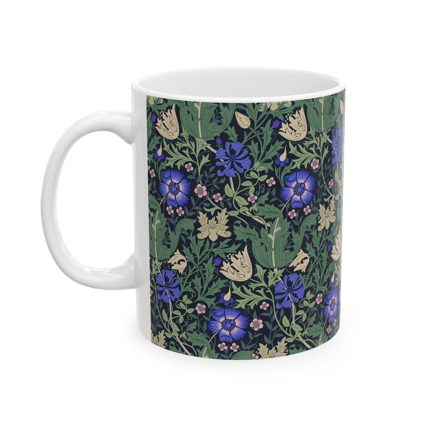 Ceramic Mug inspired by William Morris in an Arts & Crafts pattern called Compton Collection (Bluebell Cottage)