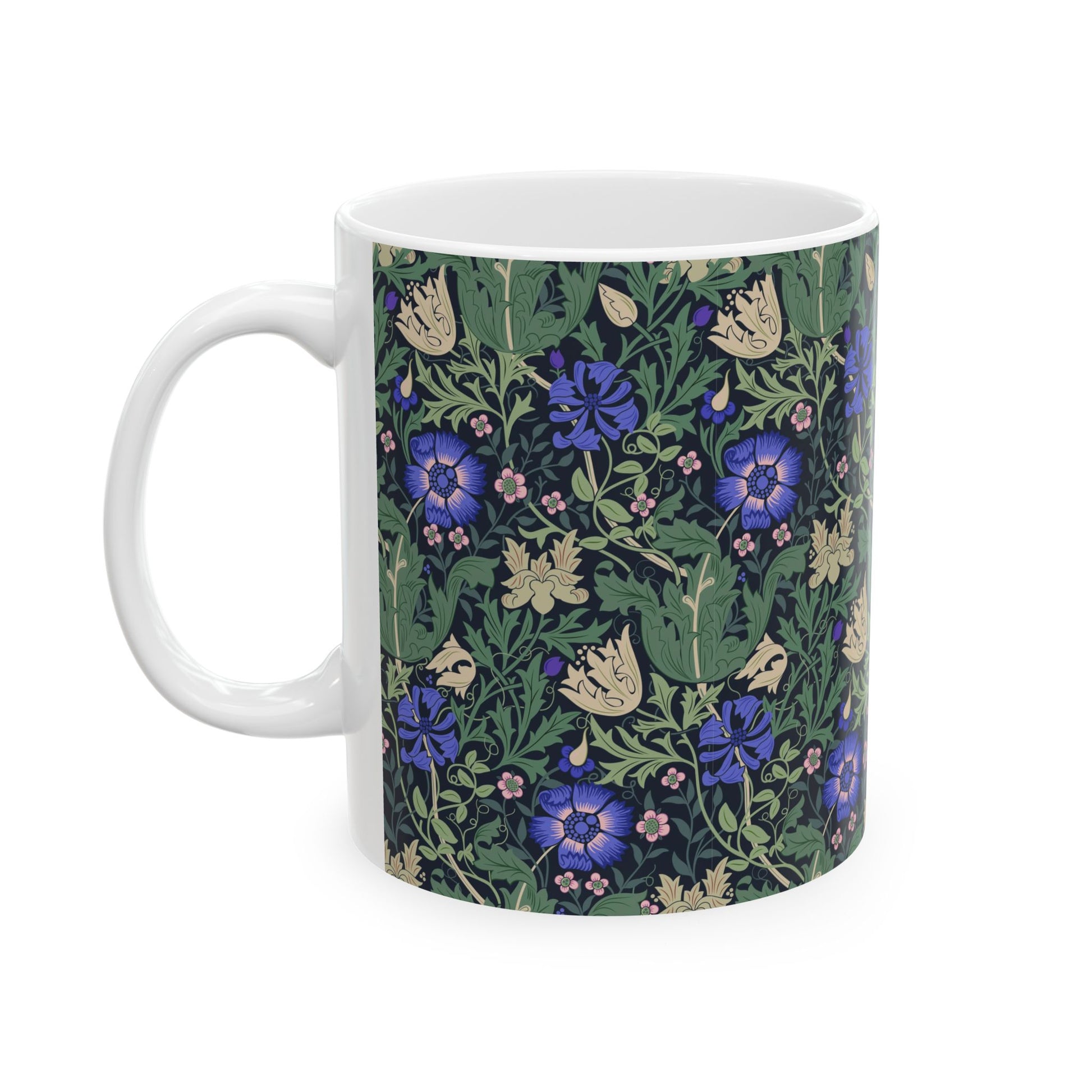 Ceramic Mug inspired by William Morris in an Arts & Crafts pattern called Compton Collection (Bluebell Cottage)
