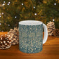 Ceramic Mug designed for William Morris & Co by May Morris  in a green floral pattern called Melsetter Collection (Evergreen Teal)