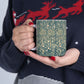 Ceramic Mug designed for William Morris & Co by May Morris  in a green floral pattern called Melsetter Collection (Evergreen Teal)