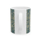  Ceramic Mug designed for William Morris & Co by May Morris  in a green floral pattern called Melsetter Collection (Evergreen Teal)
