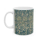 Ceramic Mug designed for William Morris & Co by May Morris  in a green floral pattern called Melsetter Collection (Evergreen Teal)