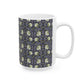 A ceramic mug with a floral pattern inspired by William Morris - Pimpernel Collection in lavender colour.